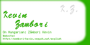 kevin zambori business card